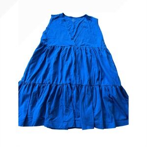 Summersalt Blue Sleeveless Tiered Babydoll Mini Dress V-Neck M